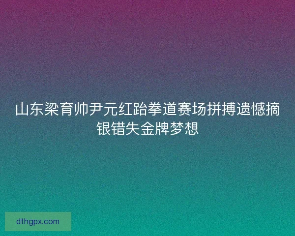 山东梁育帅尹元红跆拳道赛场拼搏遗憾摘银错失金牌梦想